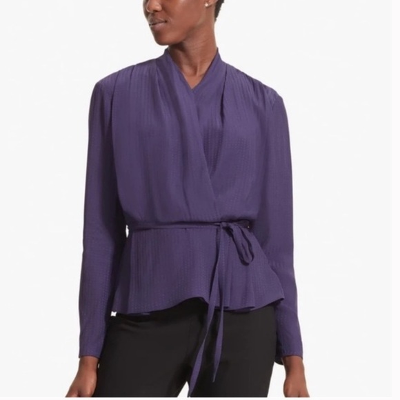 Elegant Purple Wrap Top - Picture 1 of 9